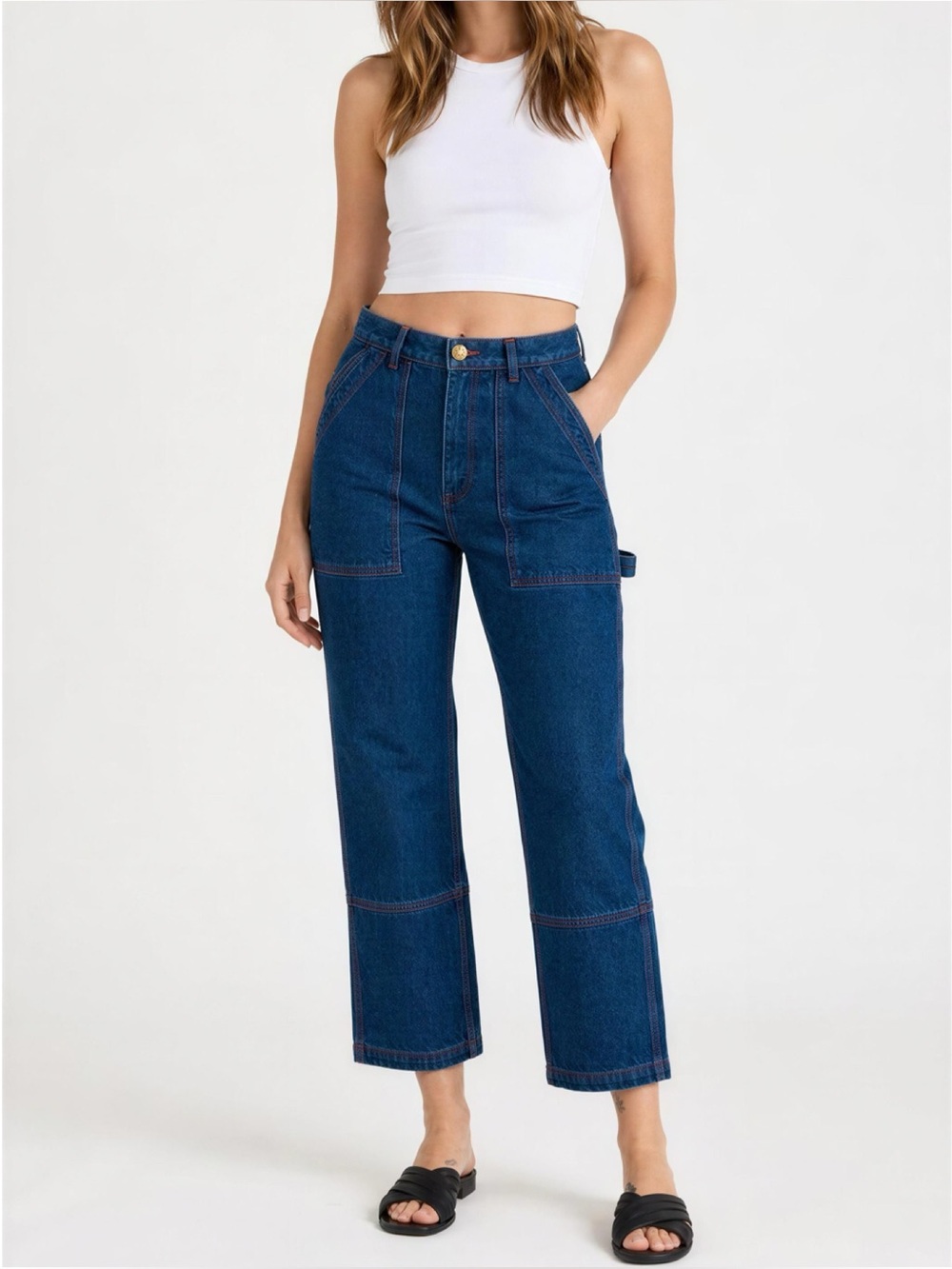 BIG BUD PRESS Carpenter Jeans, Dark Wash, XL